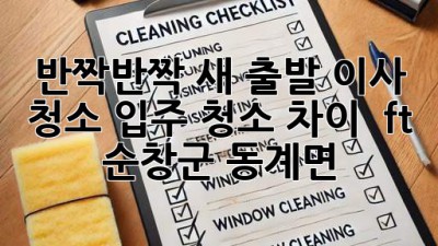 ✨ 반짝반짝 새 출발! 이사 청소, 입주 청소 차이? 🤔 (ft. 순창군 동계면)