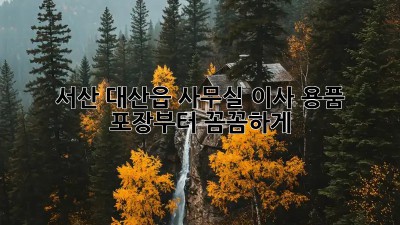 서산 대산읍 사무실 이사? 용품 포장부터 꼼꼼하게! ✨